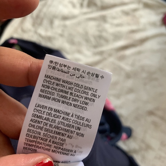 Maison Jules Longsleeve Navy Floral Dress XL - Picture 10 of 12